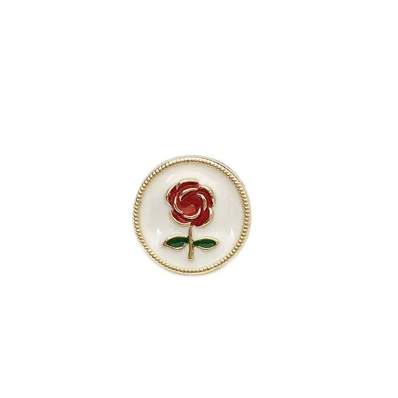 Premium round heart & rose flower pearl buttons
