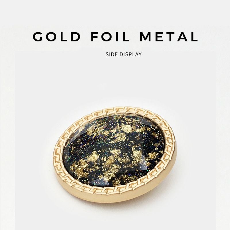 Resin & Metal Combined Buttons with Wavy Texture and Rhombus Surface