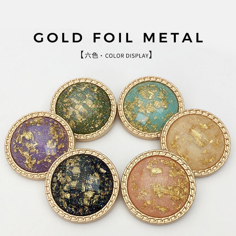 Resin & Metal Combined Buttons with Wavy Texture and Rhombus Surface