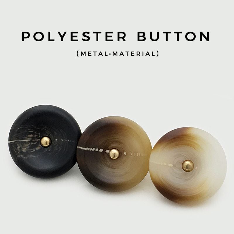 Simple Two-tone Resin & Metal Round Buttons