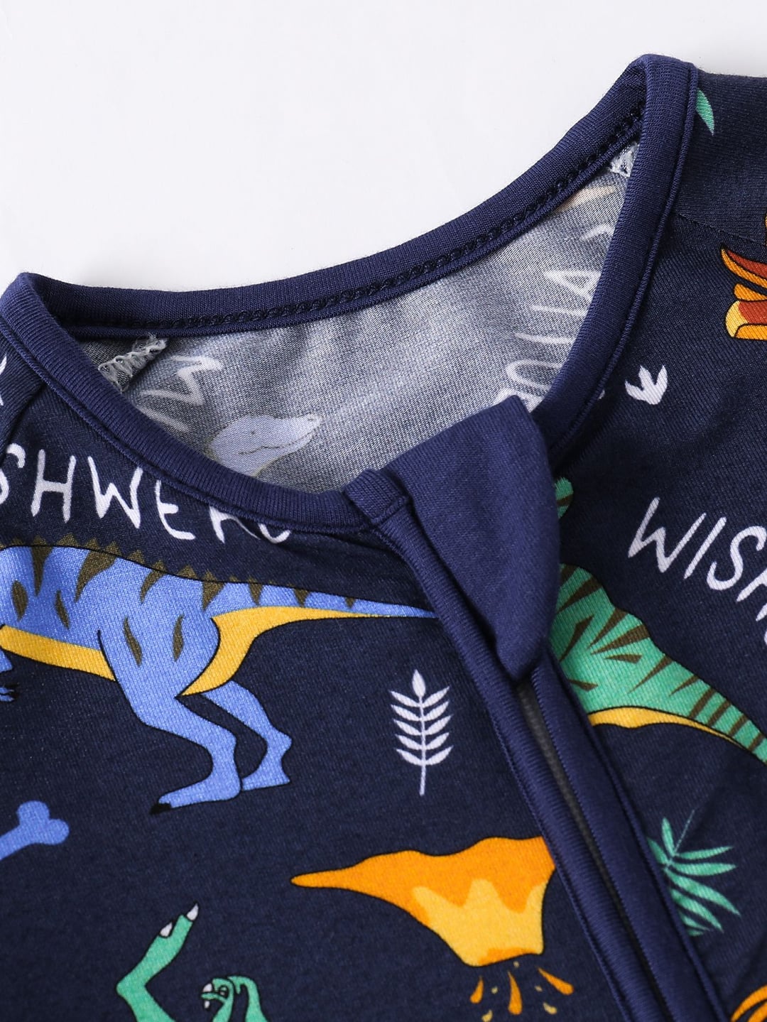 Soft Bamboo Fiber Double Zipper Dinosaur Printed Baby RomperSoft Bamboo Fiber Double Zipper Dinosaur Printed Baby Romper