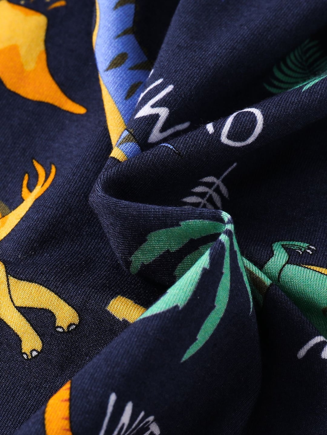 Soft Bamboo Fiber Double Zipper Dinosaur Printed Baby RomperSoft Bamboo Fiber Double Zipper Dinosaur Printed Baby Romper