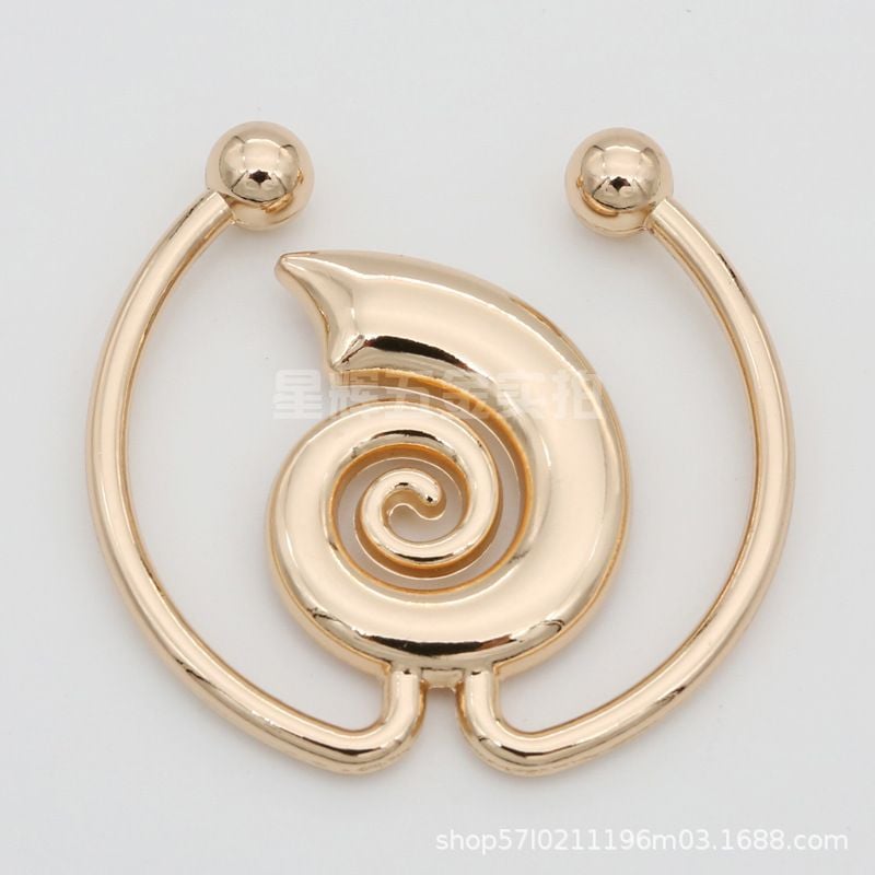 Special-shaped alloy conch decorative buckle