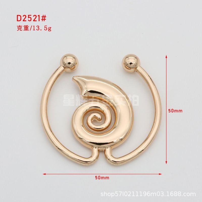 Special-shaped alloy conch decorative buckle