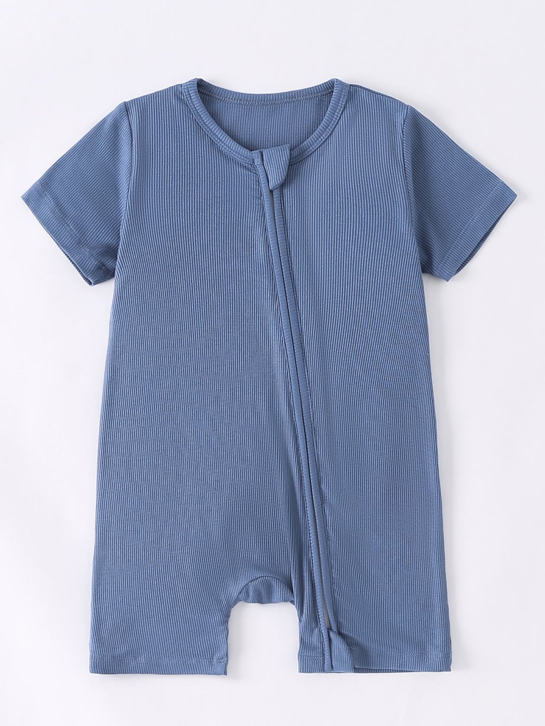 Summer Bamboo Fiber Ribbed Newborn Baby Short Sleeve Romper Sleepwear