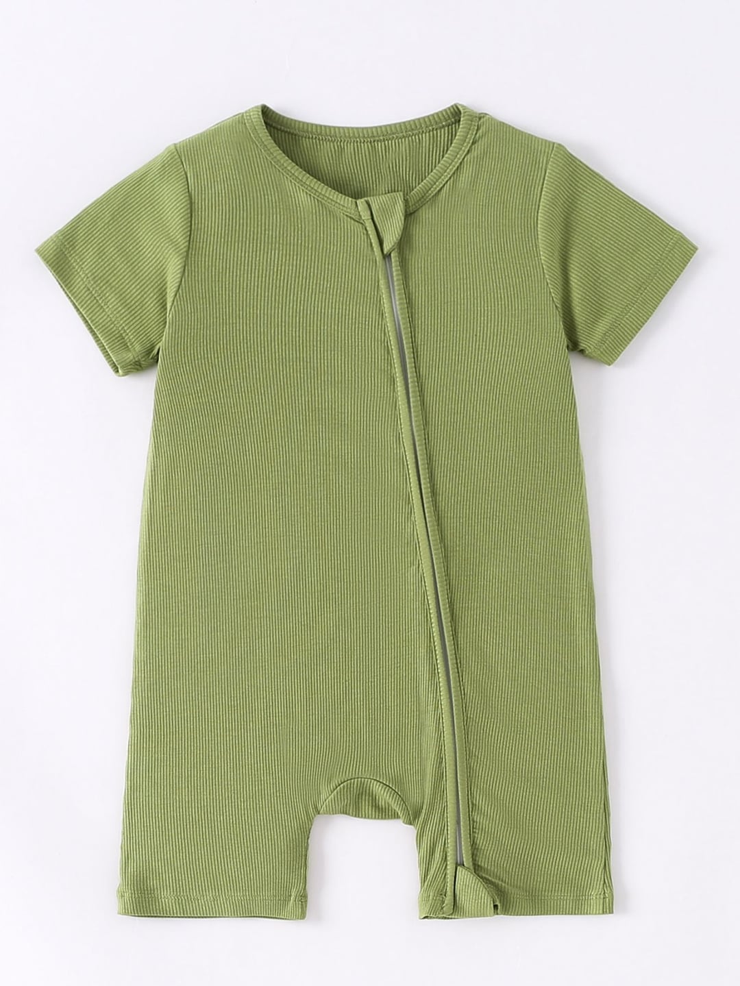 Summer Bamboo Fiber Ribbed Newborn Baby Short Sleeve Romper Sleepwear