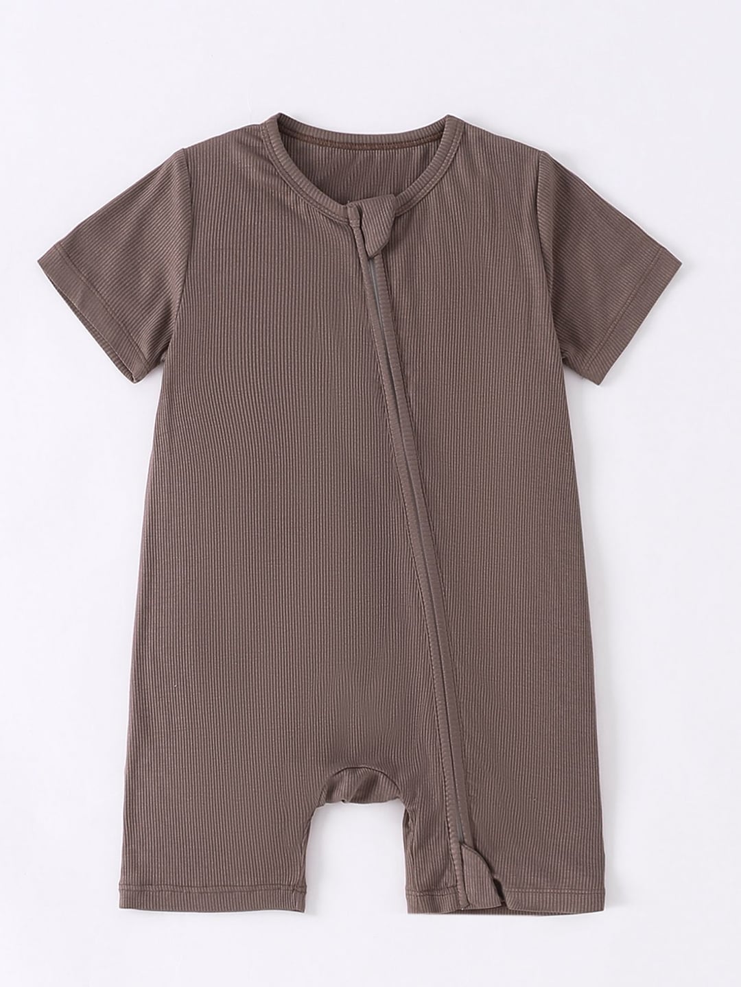 Summer Bamboo Fiber Ribbed Newborn Baby Short Sleeve Romper Sleepwear