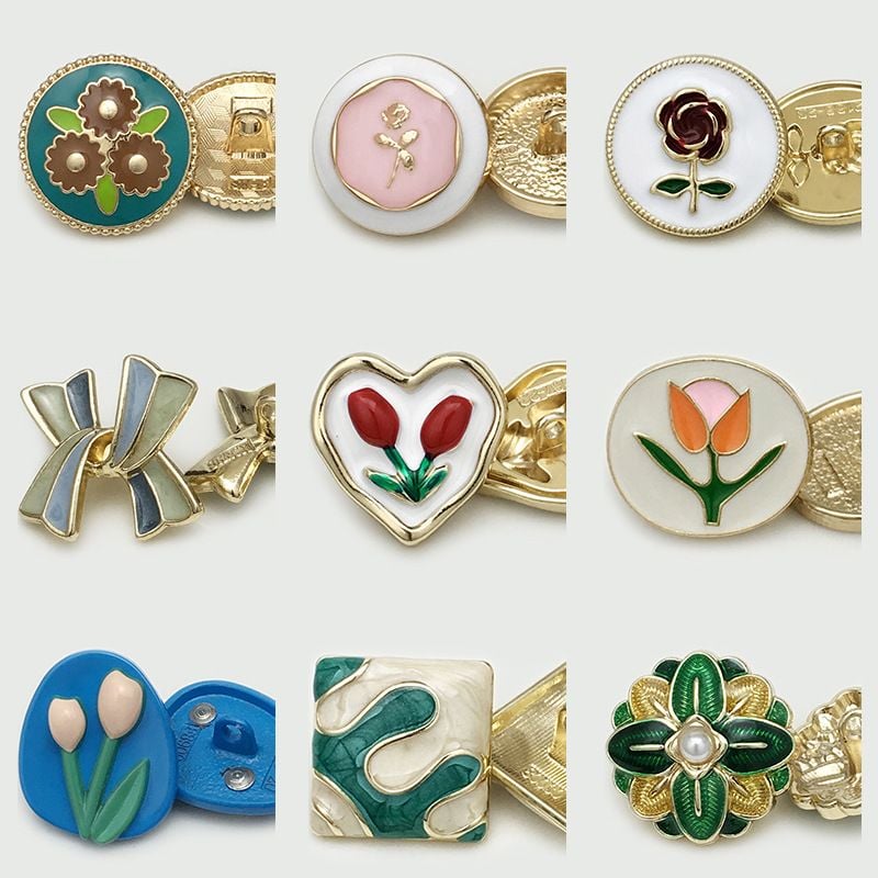 Versatile flower, heart & square buttons