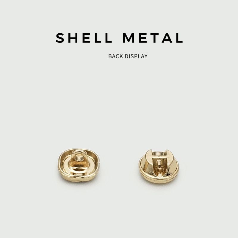 Vintage Faux Shell Pearl Oval Metal Buttons