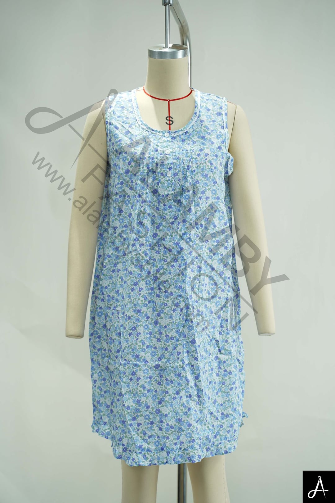 Light Blue Lace Sleeveless Midi Dress