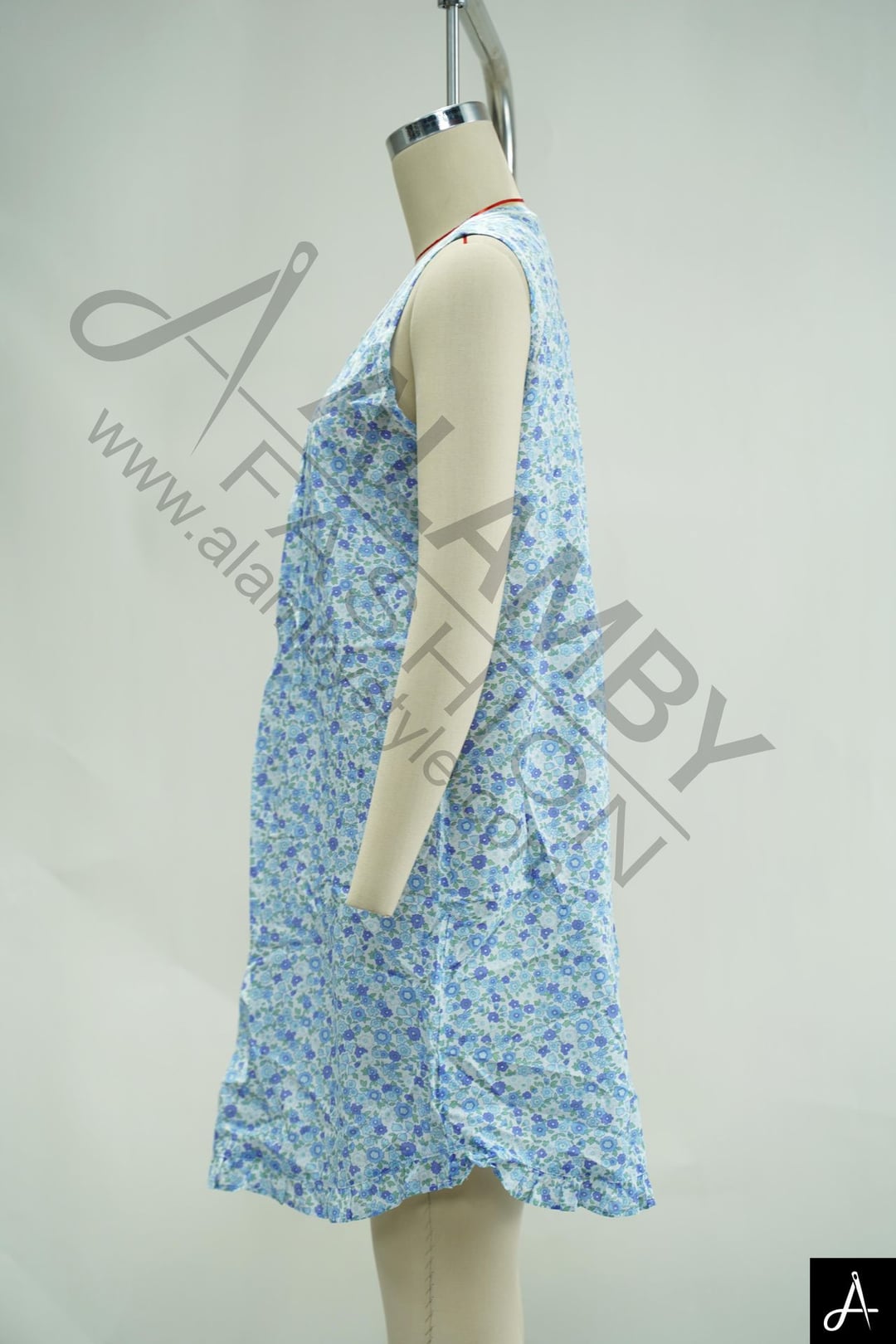 Light Blue Lace Sleeveless Midi Dress