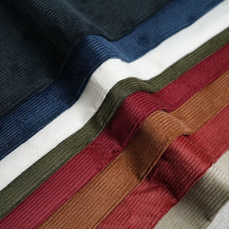 12 Wale Corduroy Hemp Fabric 320gsm Woven for autumn winter jackets