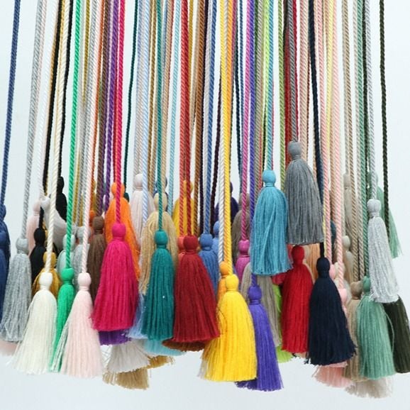 134cm Cotton Double Head Tassel For Curtain Garment Bag