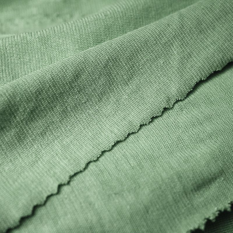 140GSM Linen Cotton Single Jersey Knitted Fabric Summer Thin For Women