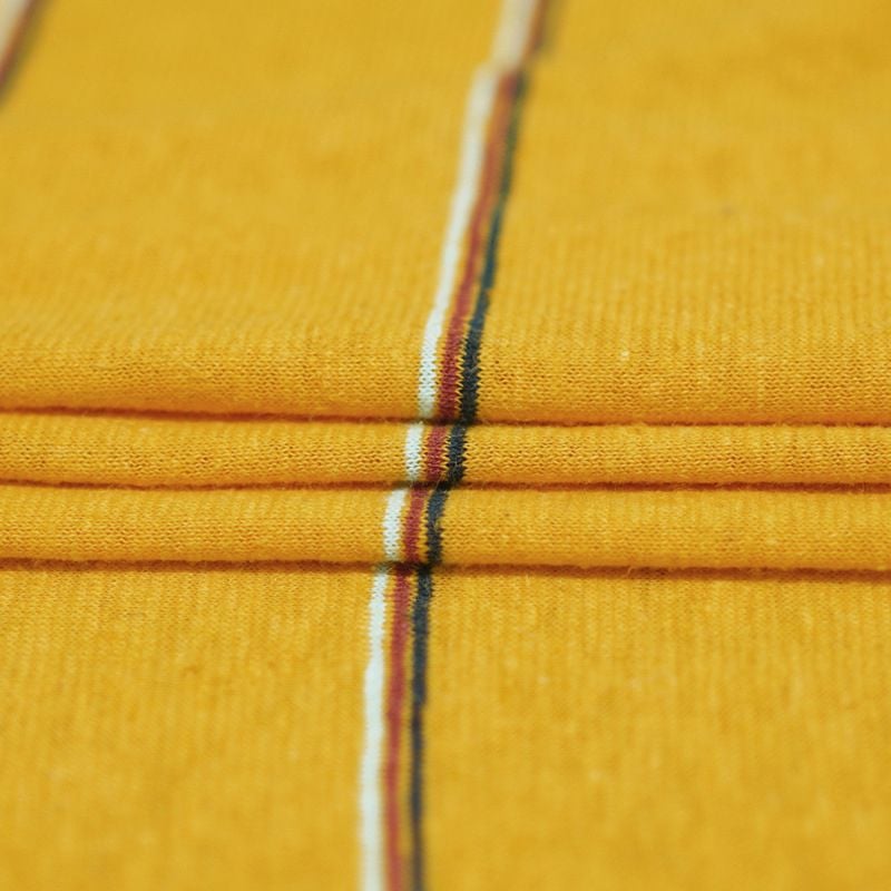 155GSM Striped Knitted Hemp Fabric For T Shirts Shirts Casual Wear