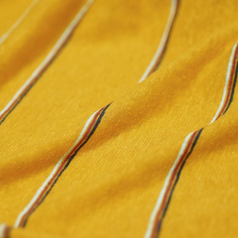 155GSM Striped Knitted Hemp Fabric For T Shirts Shirts Casual Wear
