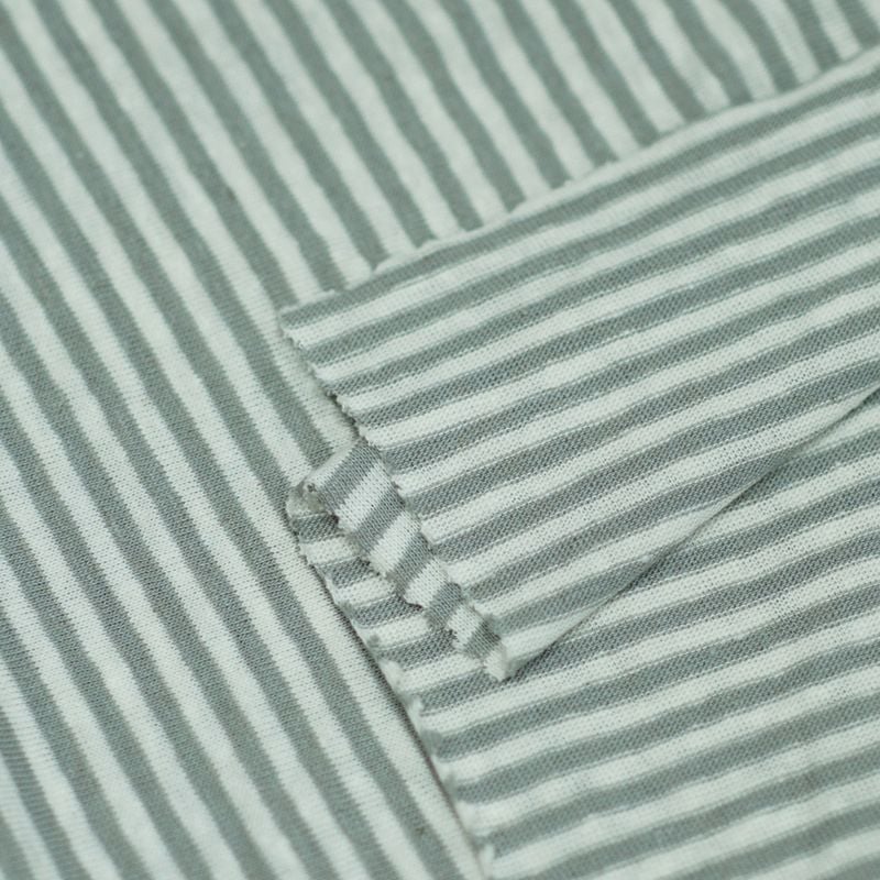 165GSM Striped Knitted Linen Cotton Fabric For Summer Short Sleeve Polo Shirts