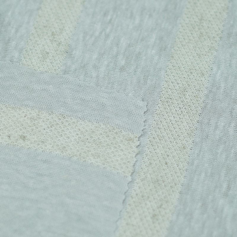 165GSM Wide Striped Knitted Linen Polyester Fabric For Short Long Sleeve Dresses