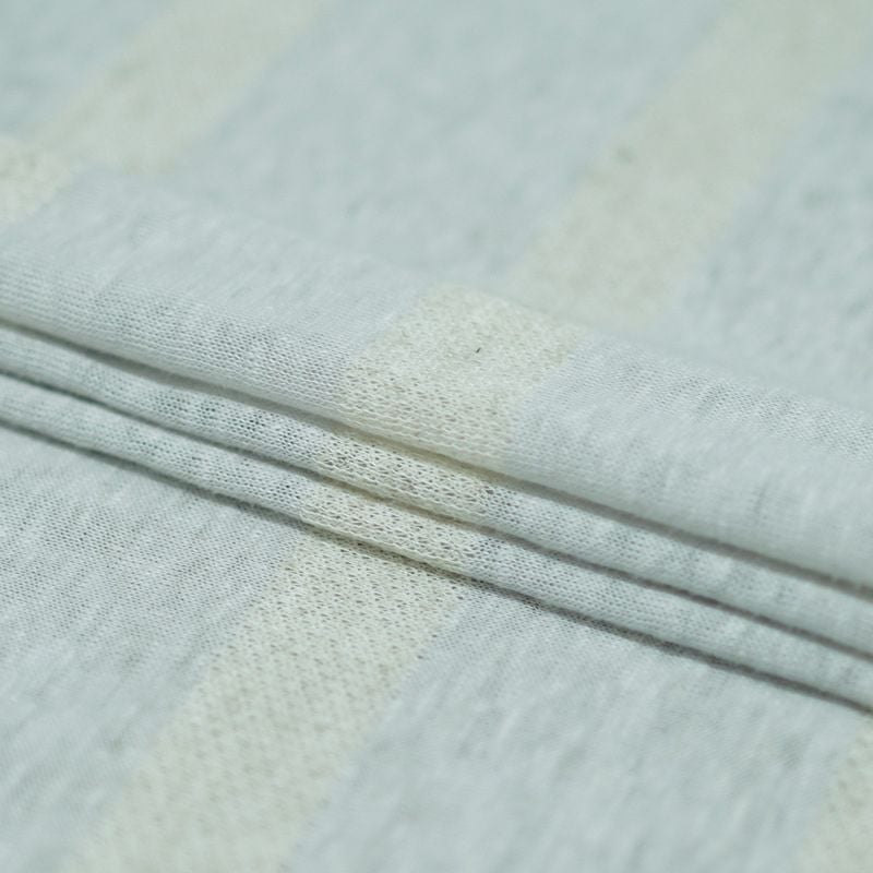 165GSM Wide Striped Knitted Linen Polyester Fabric For Short Long Sleeve Dresses