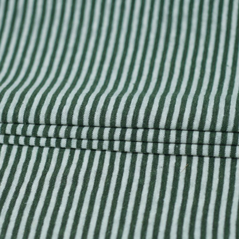 170GSM Striped Knitted Hemp Fabric For Shirts T Shirts Dresses