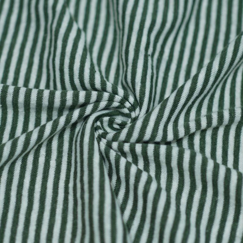 170GSM Striped Knitted Hemp Fabric For Shirts T Shirts Dresses