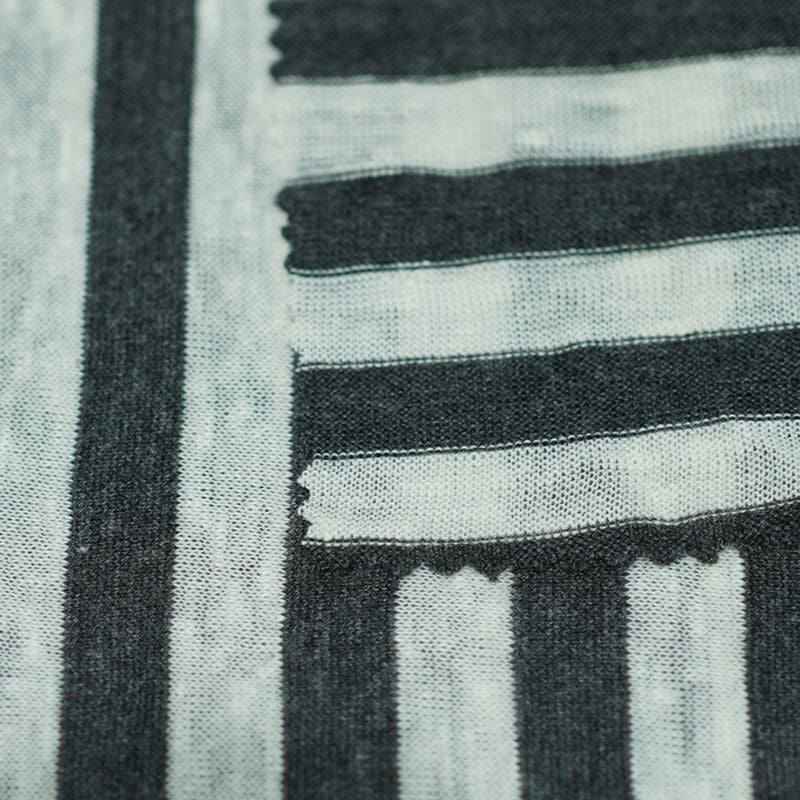 170GSM Striped Knitted Linen Rayon Fabric For Fashion Luxury Short Long Sleeve Dresses Jackets