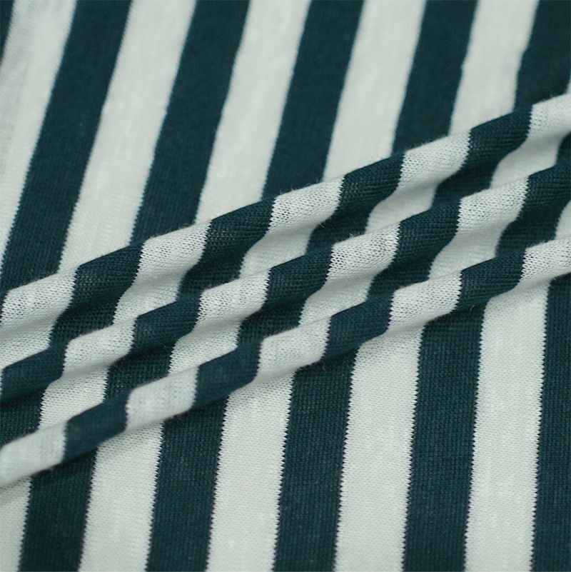 170GSM Striped Knitted Linen Rayon Fabric For Fashion Luxury Short Long Sleeve Dresses Jackets