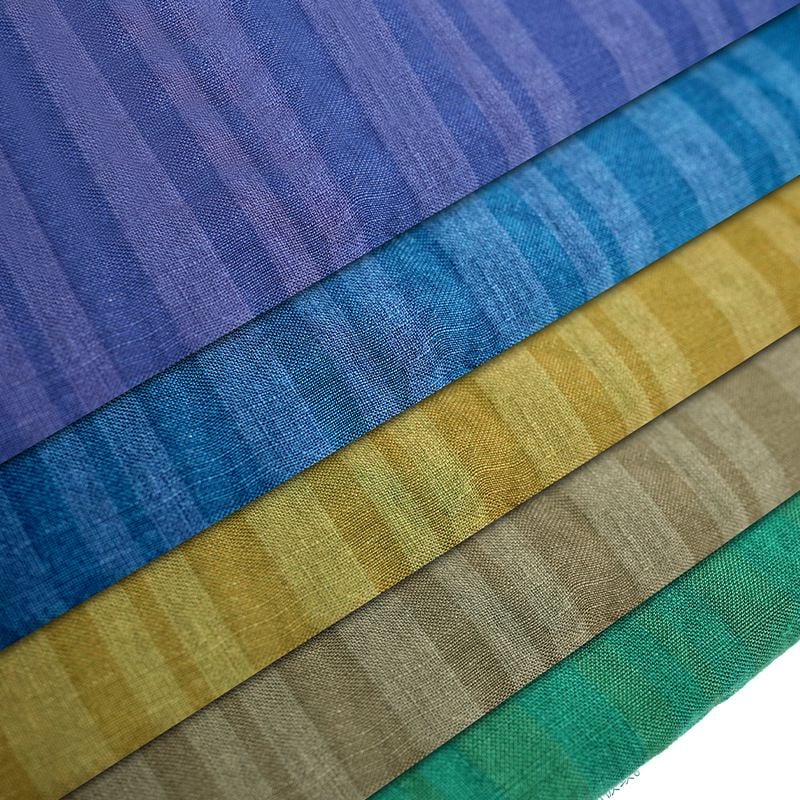 170GSM Woven Plain Yarn‑Dyed Linen Viscose Stripe Fabric for Women's Shirts & Dresses