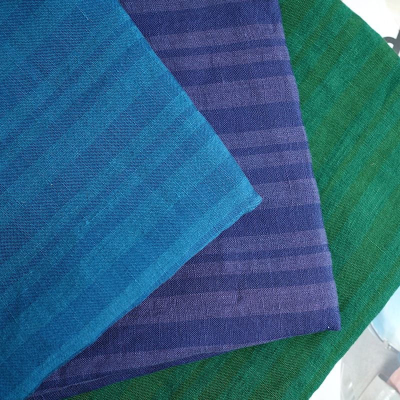 170GSM Woven Plain Yarn‑Dyed Linen Viscose Stripe Fabric for Women's Shirts & Dresses