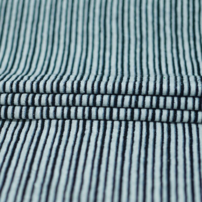 170GSM Yarn Dyed Striped Knitted Organic Hemp Cotton Fabric For T Shirts Dresses