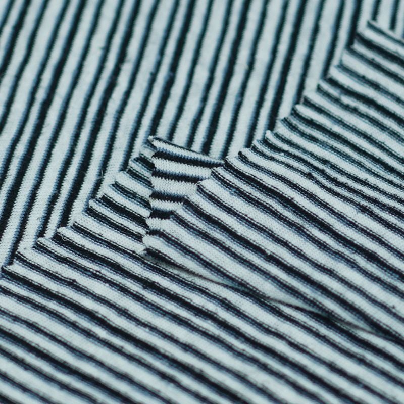170GSM Yarn Dyed Striped Knitted Organic Hemp Cotton Fabric For T Shirts Dresses