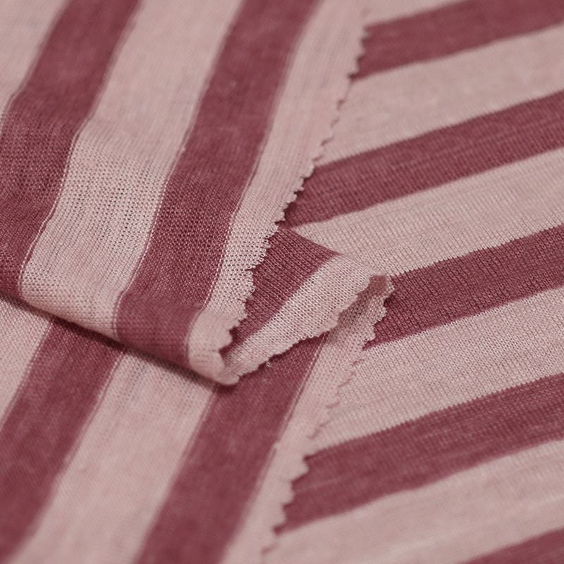 180GSM Striped 100% Pure Linen Knitted Fabric