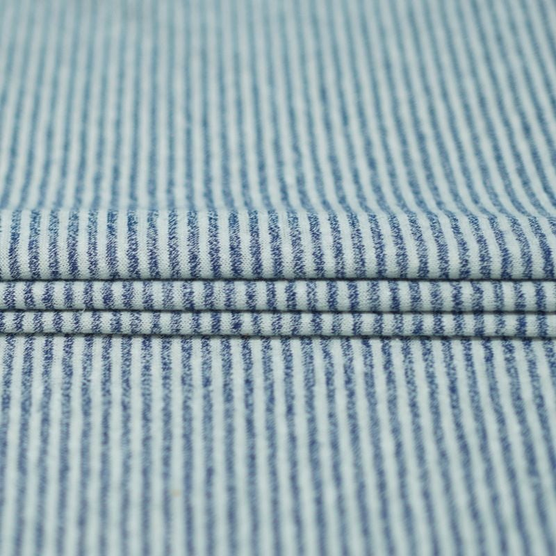 180GSM Striped Knitted Hemp Cotton Fabric For T Shirts Dresses Shirts Quilt Covers