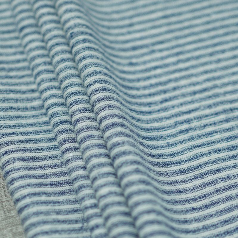 180GSM Striped Knitted Hemp Cotton Fabric For T Shirts Dresses Shirts Quilt Covers