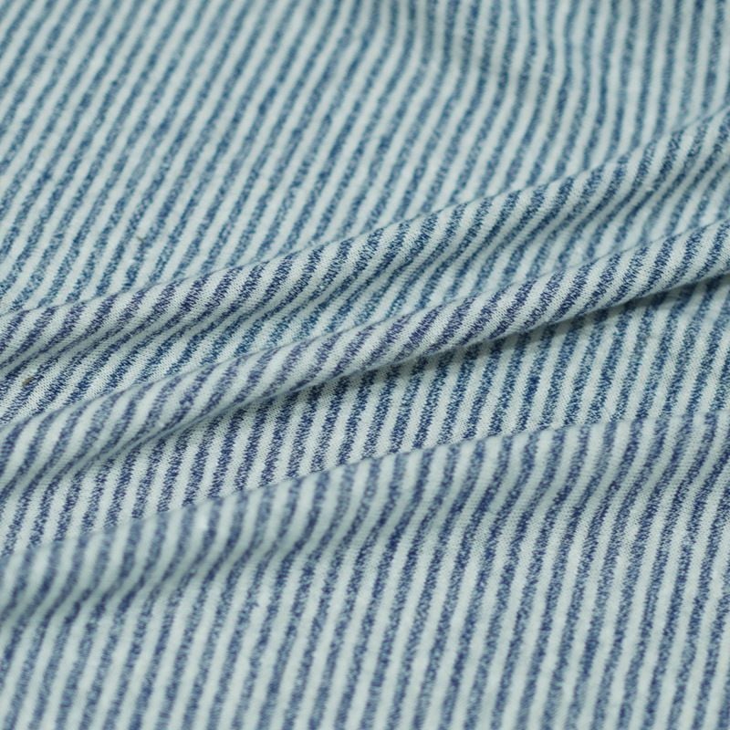 180GSM Striped Knitted Hemp Cotton Fabric For T Shirts Dresses Shirts Quilt Covers