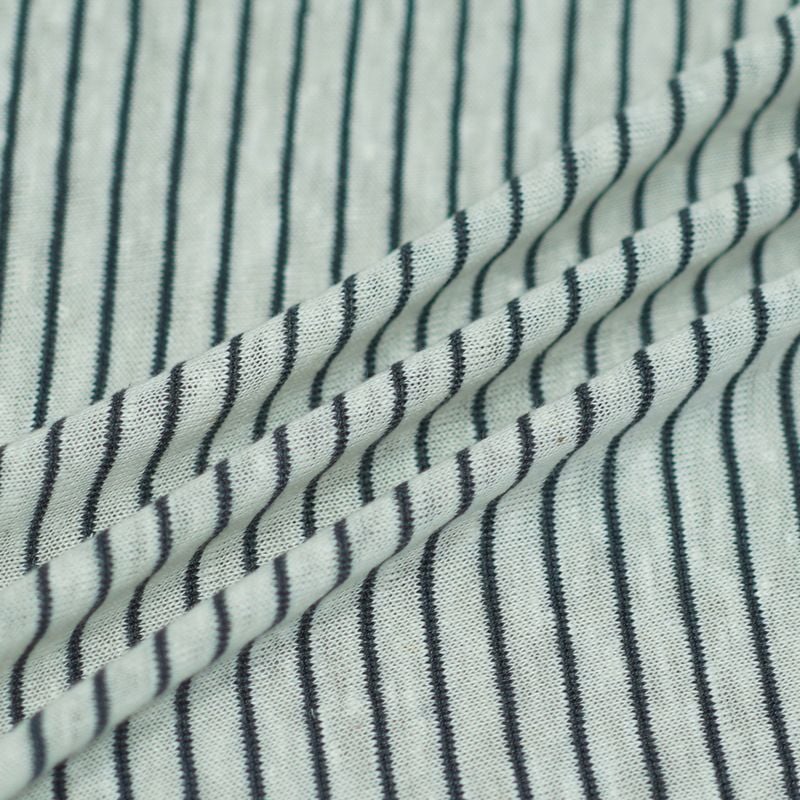 180GSM Striped Knitted Linen Fabric For Short Long Sleeve Cami Dresses