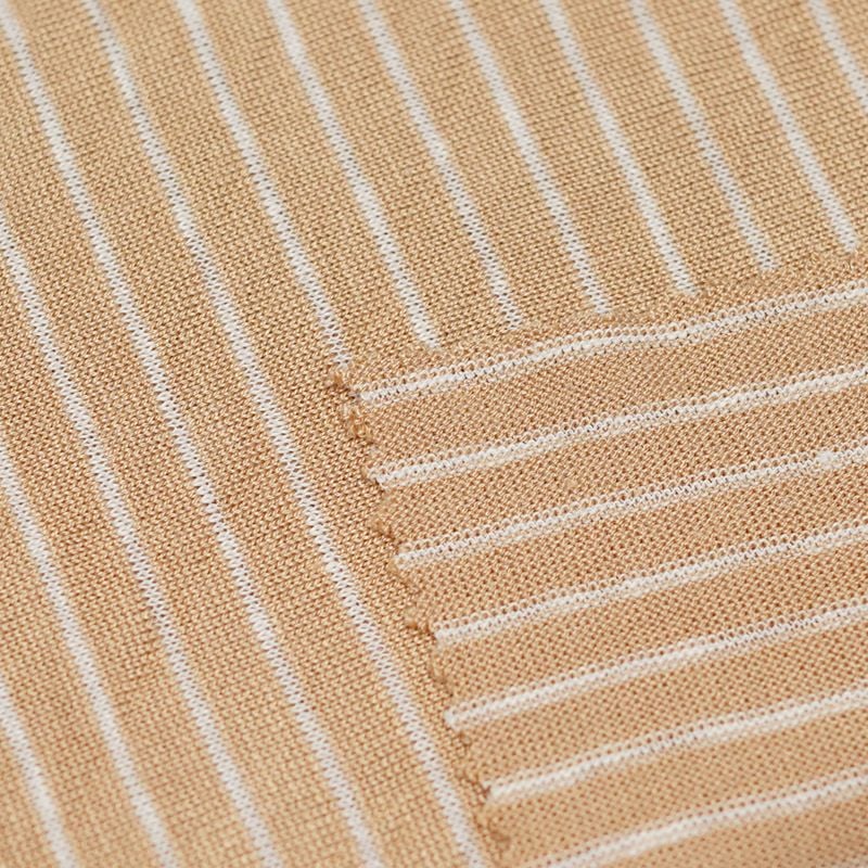 180GSM Striped Knitted Linen Rayon Blend Fabric For Spring Summer Autumn T Shirts Dresses Loungewear
