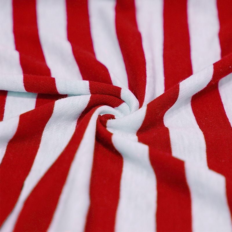 180GSM Striped Linen Cotton Fabric For Short Long Sleeve Dresses