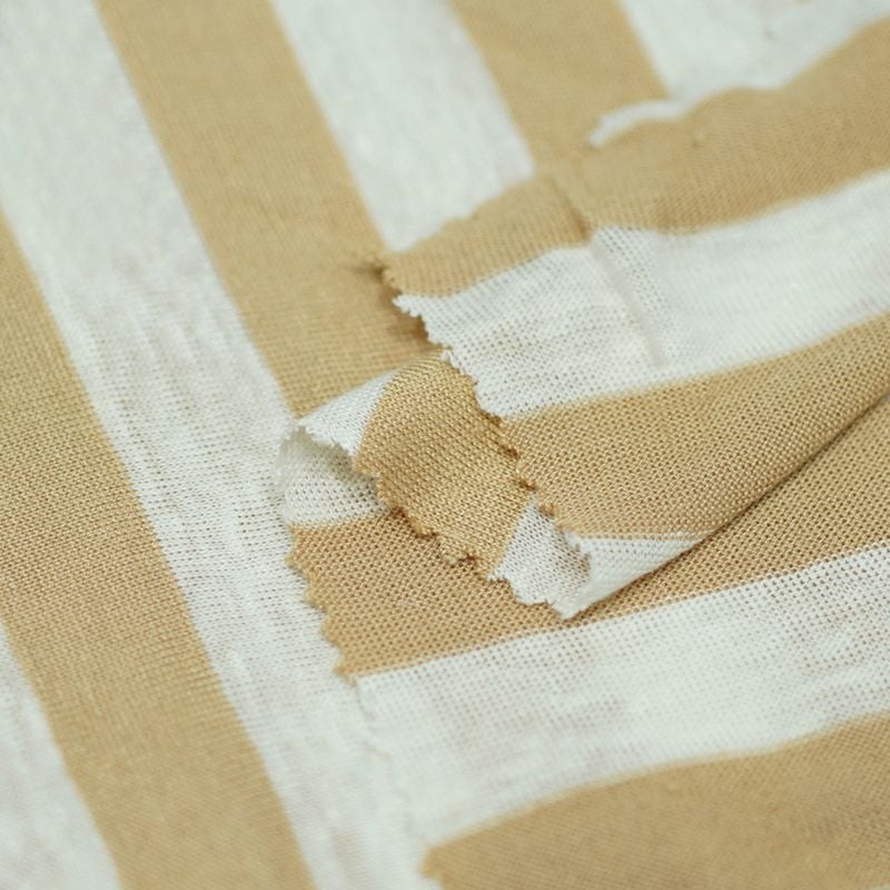 180GSM Striped Linen Cotton Fabric For Short Long Sleeve Dresses