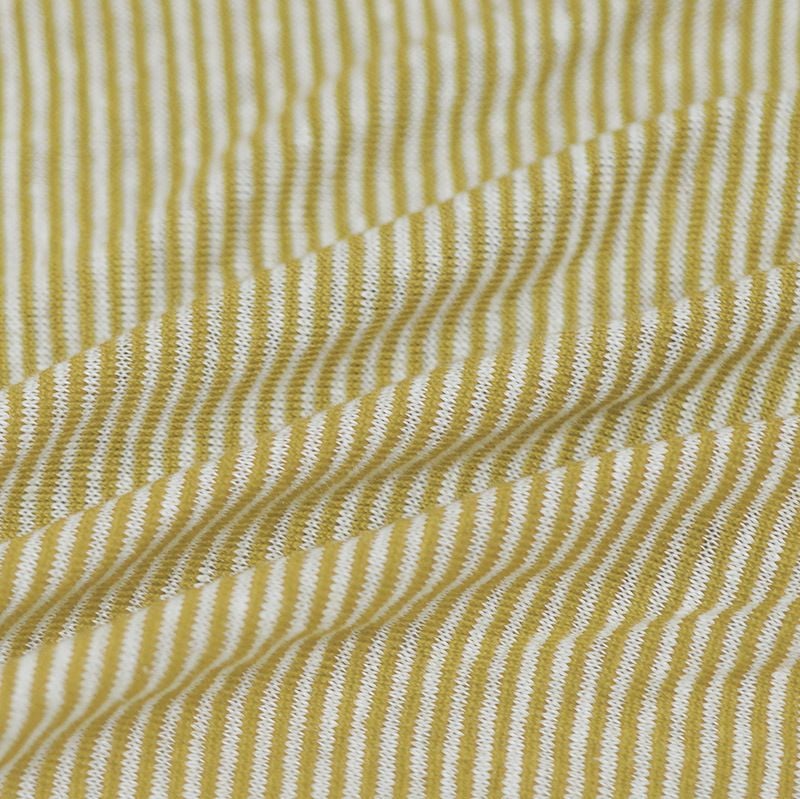 180GSM Striped Thin Linen Viscose Fabric For Short Long Sleeve Cami Dresses