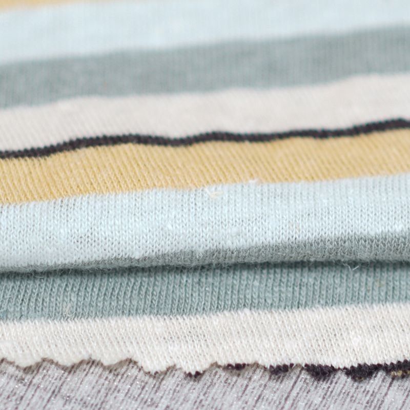 175GSM Yarn Dyed Stripe Organic Hemp Cotton Fabric For T Shirts Dresses