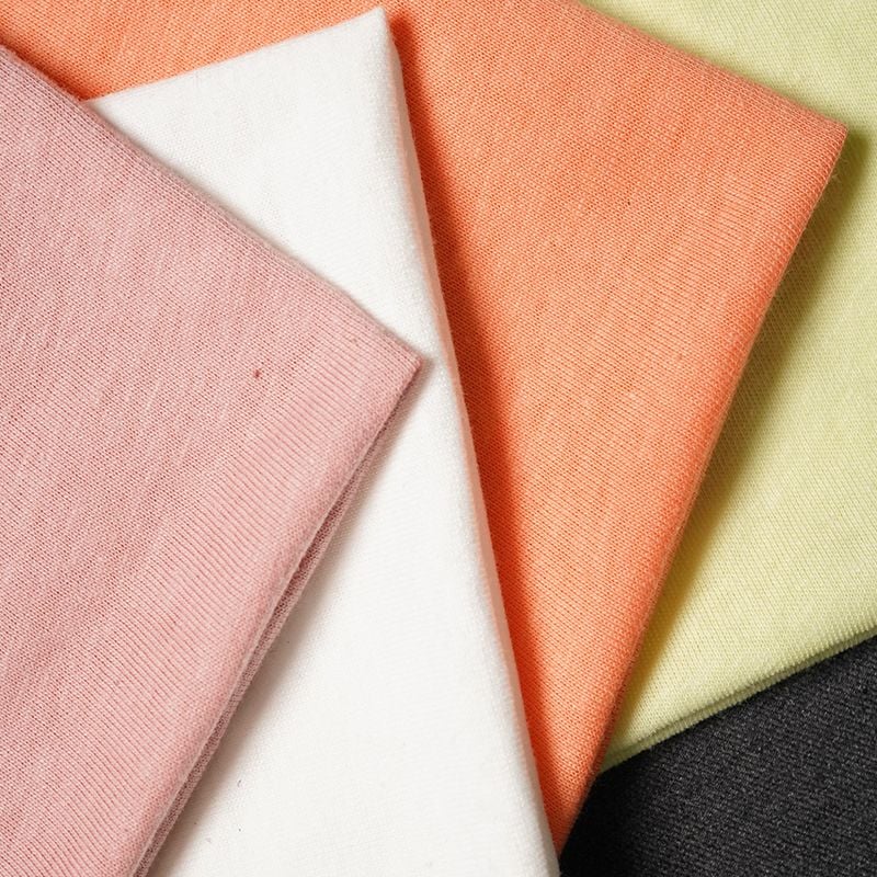 200GSM Linen Cotton Knitted Fabric For Spring Summer Women Clothes