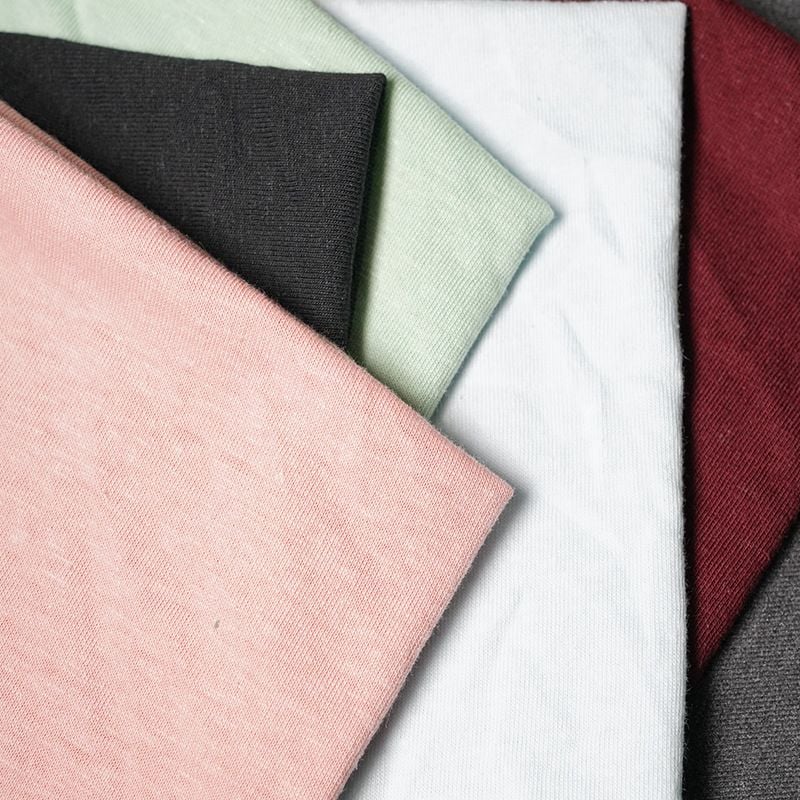200GSM Linen Cotton Knitted Fabric For Spring Summer Women Clothes