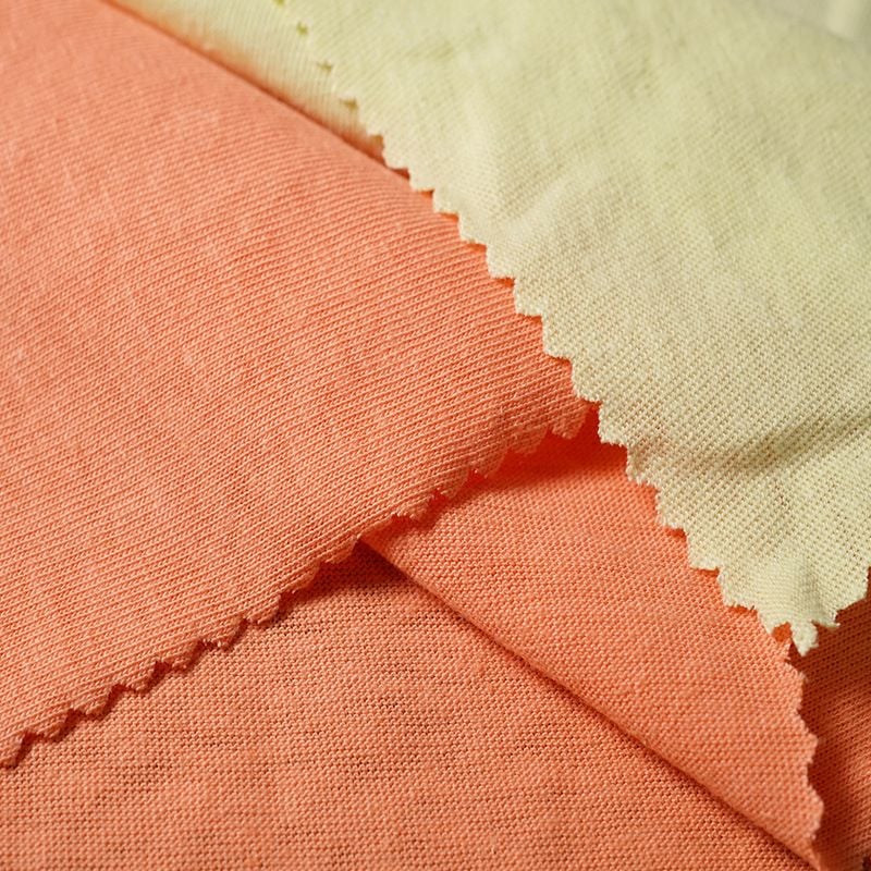 200GSM Linen Cotton Knitted Fabric For Spring Summer Women Clothes