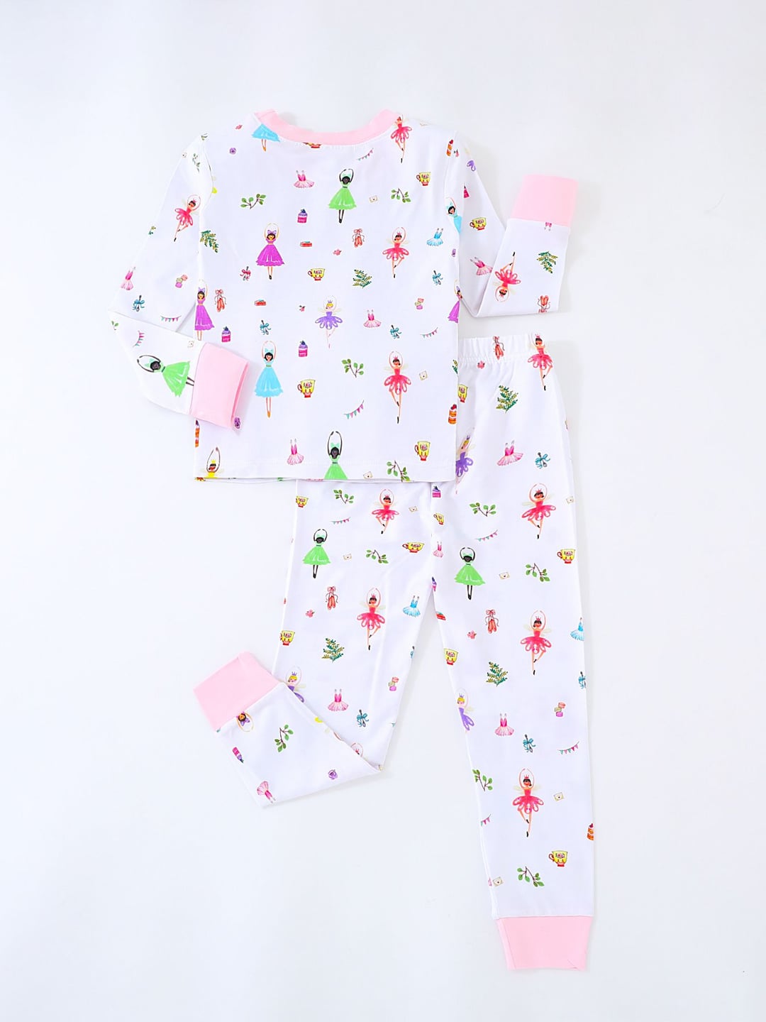 2026 Bamboo Kids 2Pcs Set Dancing Girl Print Long Sleeve Pants Custom