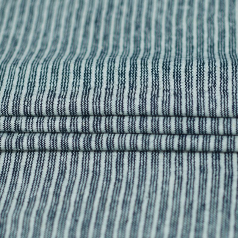 215GSM Striped Knitted Hemp Fabric For Fashion T Shirts Shirts Dresses