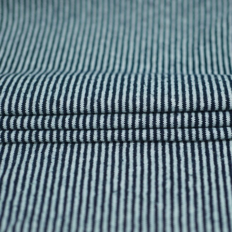 230GSM Yarn Dyed Striped Knitted Organic Hemp Cotton Fabric For Spring Autumn Winter Dresses