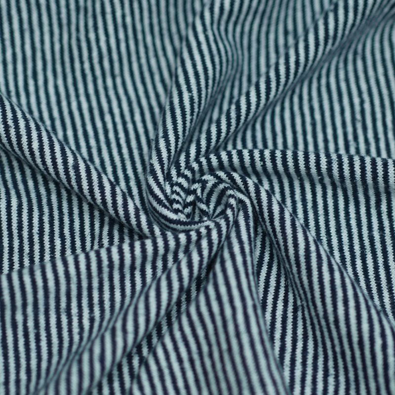 230GSM Yarn Dyed Striped Knitted Organic Hemp Cotton Fabric For Spring Autumn Winter Dresses