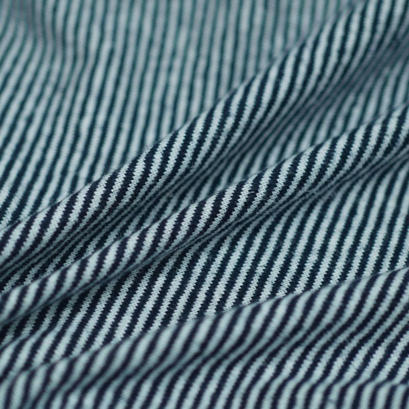 230GSM Yarn Dyed Striped Knitted Organic Hemp Cotton Fabric For Spring Autumn Winter Dresses