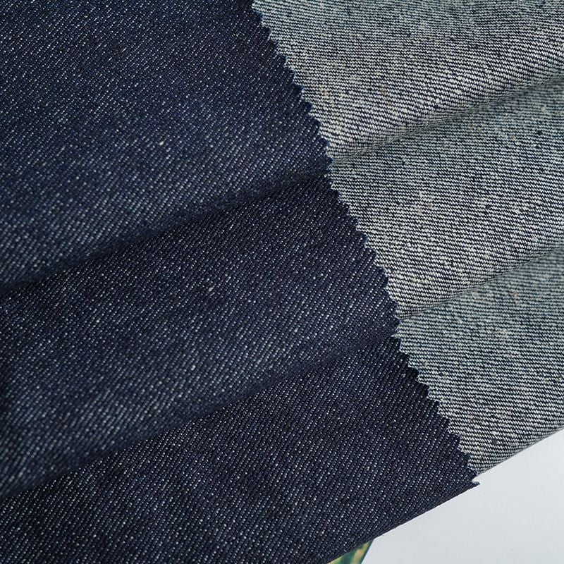 340gsm Hemp Recycled Fiber Plain Denim Fabric for jackets skirts
